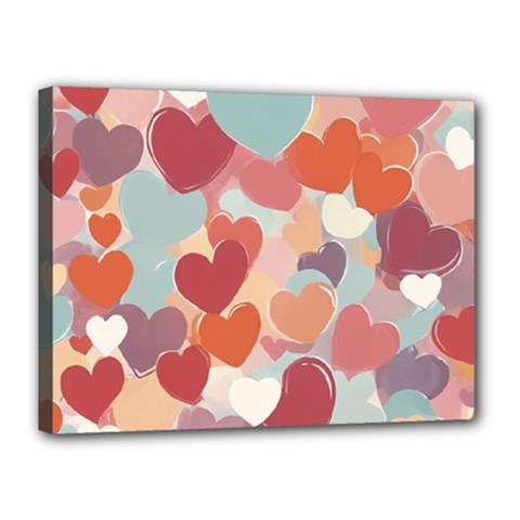 Valentines Day Hearts Romance Love Canvas 16  X 12  (stretched) by Posterlux