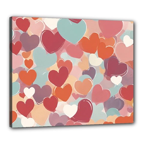 Valentines Day Hearts Romance Love Canvas 24  X 20  (stretched) by Posterlux