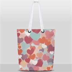 Valentines Day Hearts Romance Love Full Print Rope Handle Tote (small) by Posterlux