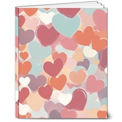 Valentines Day Hearts Romance Love 8  X 10  Hardcover Notebook by Posterlux
