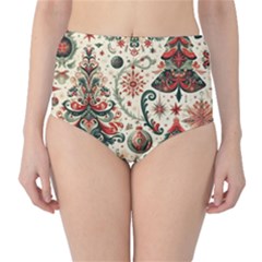 Christmas Tree Snow Classic High-waist Bikini Bottoms by Bedest