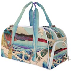 Wave Japanese Mount Fuji Ocean Burner Gym Duffel Bag by Bedest