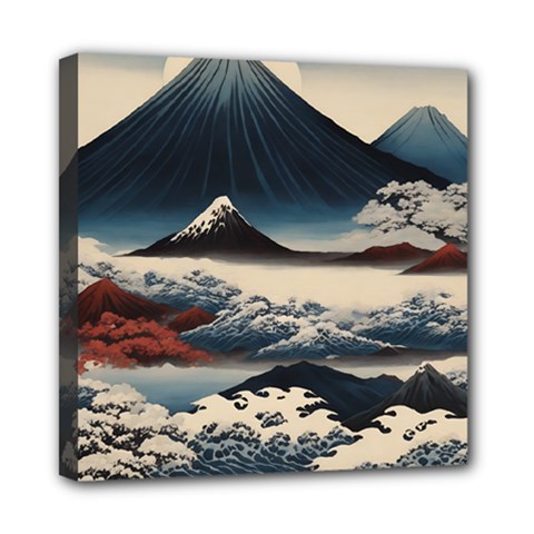 Hokusai Moutains Japan Mini Canvas 8  X 8  (stretched) by Bedest