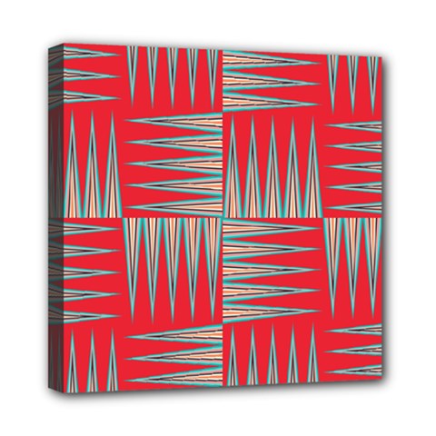 Zigzag Pattern Chevron Red Mini Canvas 8  X 8  (stretched) by Bedest