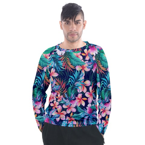 Hawaiian Flowers Hawaii Men s Long Sleeve Raglan T-shirt by Cemarart