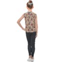 Leaves Pattern Teal Seamless Fall Kids  Mesh Tank Top View2