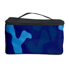 Blue Camouflage Pattern Cosmetic Storage Case by kyorashop23