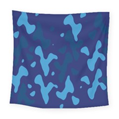 Blue Camouflage Pattern Square Tapestry (large) by kyorashop23