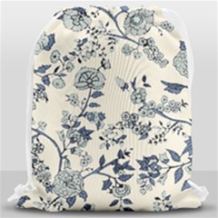 Blue Vintage Background Drawstring Bag (large) by kyorashop23