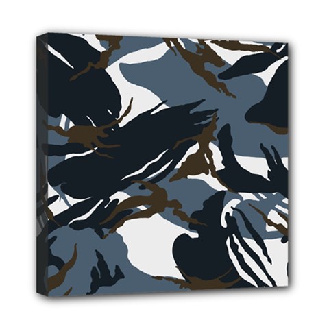 Blue Winter Camouflage, Military Camouflage Mini Canvas 8  X 8  (stretched) by kyorashop23