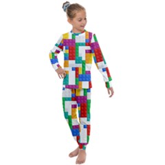 Colorful Bricks, Bricks, Colorful Kids  Long Sleeve Set  by kyorashop23