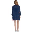 Corazones, Blue, Pattern Open Front 3/4 Sleeve Batwing Chiffon Cardigan Kimono View4