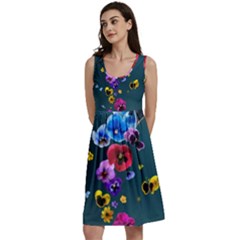 Falling Flowers, Art, Coffee Cup Classic Skater Dress by kyorashop23