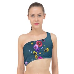 Falling Flowers, Art, Coffee Cup Spliced Up Bikini Top  by kyorashop23