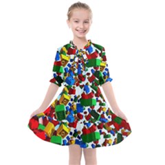 Falling Lego Bricks, Desenho, Fall, Games Kids  All Frills Chiffon Dress by kyorashop23