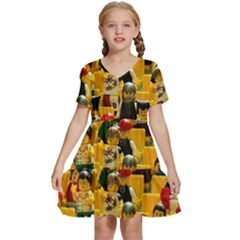 Lego People, Games Kids  Short Sleeve Tiered Mini Dress by kyorashop23