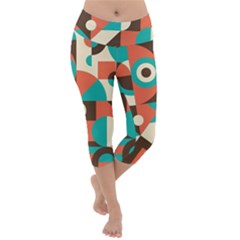 Retro Colorful Background, Retro Abstraction Lightweight Velour Capri Yoga Leggings by kyorashop23