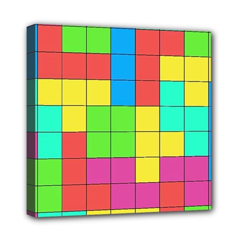 Tetris , Games, Rainbow Mini Canvas 8  X 8  (stretched) by kyorashop23