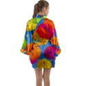 Umbrella, Colorful, Positive, Sky, Rainbow Long Sleeve Satin Kimono View2