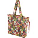 Template Christmas Pattern Drawstring Tote Bag View1
