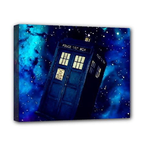 Tardis Doctor Who Space Galaxy Canvas 10  X 8  (stretched) by Cemarart