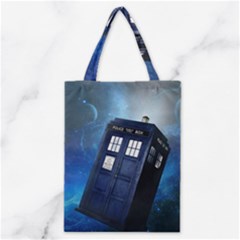 Tardis Doctor Who Space Blue Classic Tote Bag by Cemarart