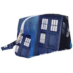 Tardis Doctor Who Space Blue Wristlet Pouch Bag (large) by Cemarart