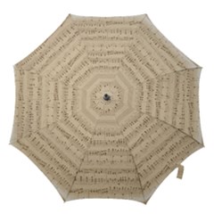 Vintage Beige Music Notes Hook Handle Umbrellas (small) by Cemarart