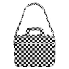 Pattern Checkered Squares Black White Pattern Macbook Pro 15  Shoulder Laptop Bag by Sabxi