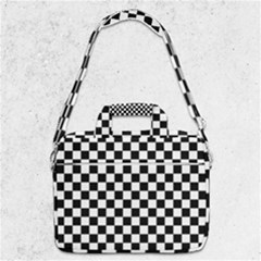 Pattern Checkered Squares Black White Pattern Macbook Pro 13  Shoulder Laptop Bag  by Sabxi