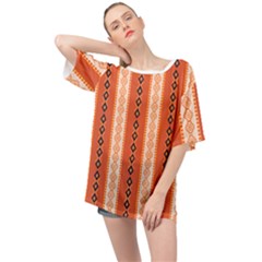 Geometrical Geometric Pattern Oversized Chiffon Top by Sabxi