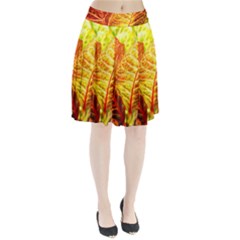 Leaves Plant Pattern Croton Nature Pleated Skirt by Sabxi