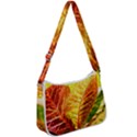 Leaves Plant Pattern Croton Nature Zip Up Shoulder Bag View1