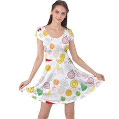 Pattern Seamless Texture Fruit Cap Sleeve Dress by Sabxi