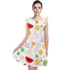 Pattern Seamless Texture Fruit Tie Up Tunic Dress by Sabxi