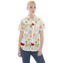 Pattern Seamless Texture Fruit Women s Short Sleeve Pocket Shirt View1