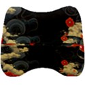 Korean Art Flowers Asian Pattern Velour Head Support Cushion View2
