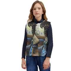 Clock And Lady Kid s Button Up Puffer Vest	 by bestdesignintheworld
