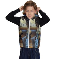 Clock And Lady Kids  Stylish Hooded Puffer Vest by bestdesignintheworld