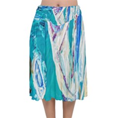 Sailing Boat Velvet Flared Midi Skirt by bestdesignintheworld