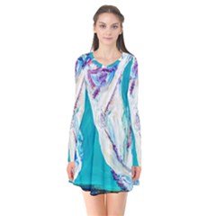 Sailing Boat Long Sleeve V-neck Flare Dress by bestdesignintheworld