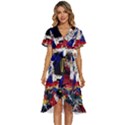 abstract-1 Women s Kimono Wrap Satin Dress View1