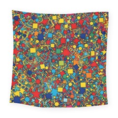 Shapes Pattern Square Tapestry (large) by Posterlux