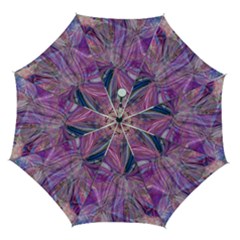 Pink On Magenta Automatic Folding Umbrella With Case (medium) by kaleidomarblingart