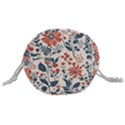 Retro Scandinavian Nordic Flowers Pattern Drawstring Bucket Bag View3