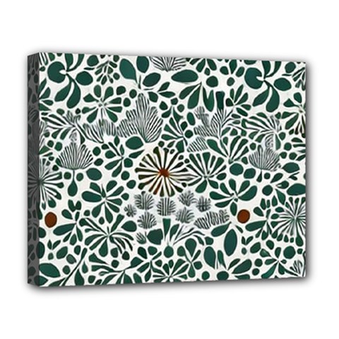 Retro Scandinavian Nordic Flowers Pattern 5 Deluxe Canvas 20  X 16  (stretched) by violetheavensky