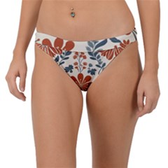 Retro Scandinavian Nordic Flowers Pattern 3 Band Bikini Bottoms by violetheavensky