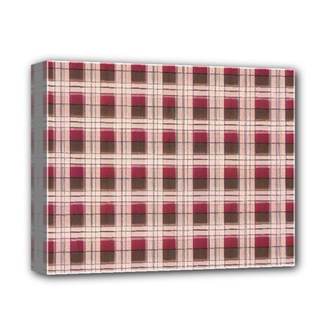 Retro 60s 50s Plaid Pattern 2 Deluxe Canvas 14  X 11  (stretched) by violetheavensky
