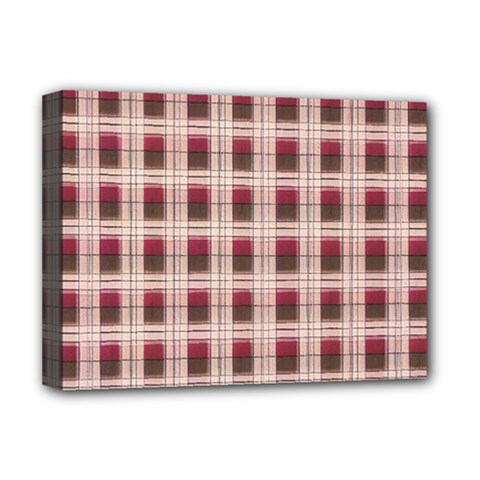 Retro 60s 50s Plaid Pattern 2 Deluxe Canvas 16  X 12  (stretched)  by violetheavensky