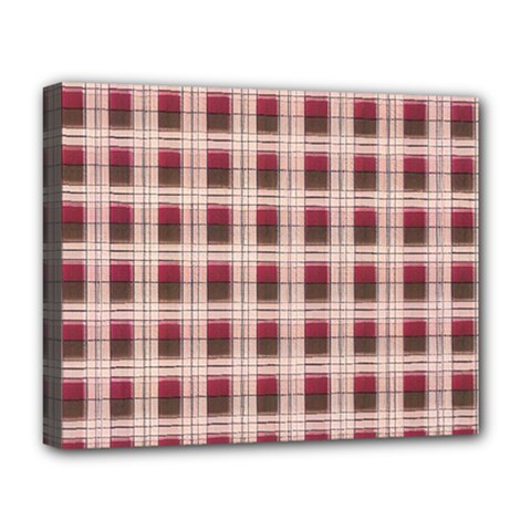 Retro 60s 50s Plaid Pattern 2 Deluxe Canvas 20  X 16  (stretched) by violetheavensky